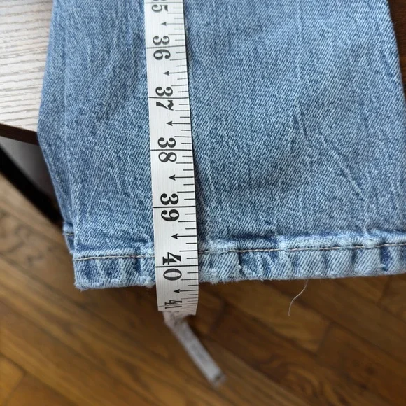 Zara Light Wash Blue Denim Jeans Straight Leg High Waist Size 0 - Picture 9 of 13